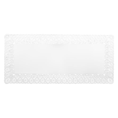 Zenker 44765 Lot de 15 napperons Papier rectangulaires, napperons Dentelles, napperons pour Cakes, Papier, Blanc, 40 x 20 cm
