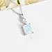 CiNily White Opal Necklaces for Women Dainty 14K White Gold Plated Created Opal Pendant Necklace Simple Round Gem Rectangular Opal Jewelry Gift