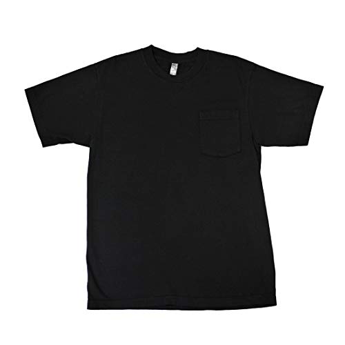 [���T���[���X�A�p����] LOS ANGELES APPAREL GARMENT DYE POCKET TEE �e�F 1809GD (MENS(L), BLACK) [���s�A���i]