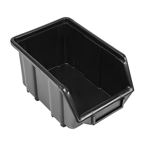 botle 50 Stck Sortierboxen Lagerboxen Stapelboxen Werkstatt Stapelkisten Sichtlagerkasten Eco Box Schwarz 24,5x16x12,5cm Sortierkasten