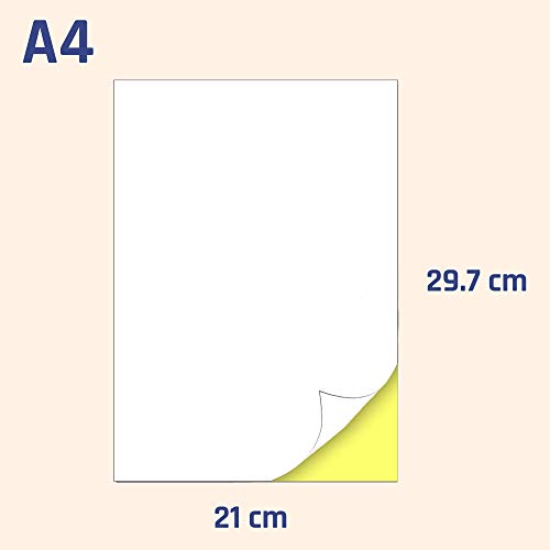 50 Blatt, Etiketten Selbstklebend Bedruckbar, Sticker Papier zum Bedrucken A4-297 x 210 mm