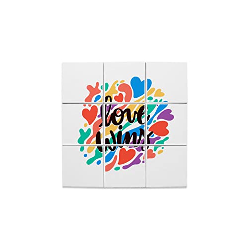 Carreaux céramique LGBT Love Wins 10,8x10,8 cm décoratifs pour fresque murale arc-en-ciel
