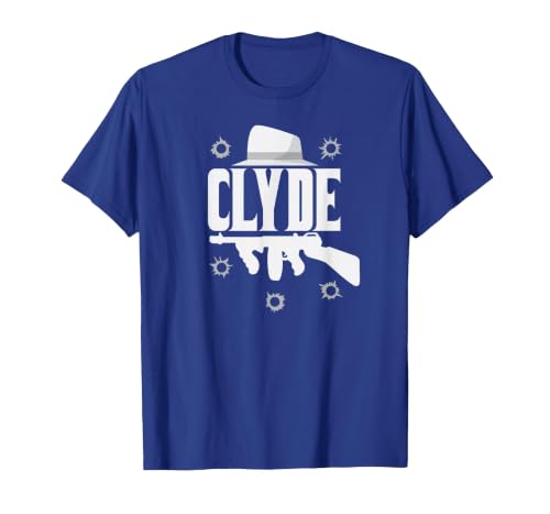 Clyde and Bonnie T-Shirt Halloween Matching Couples Costume T-Shirt, Men, Royal Blue, 3X-Large
