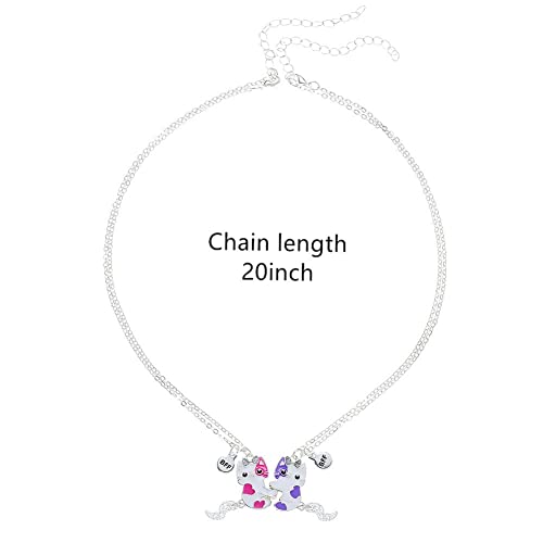 Saalort Best Friends Necklace For 2 Magnetic Split Heart Necklaces Set Friendship Gifts Bff Matching Pendant (Cat) #TOP1