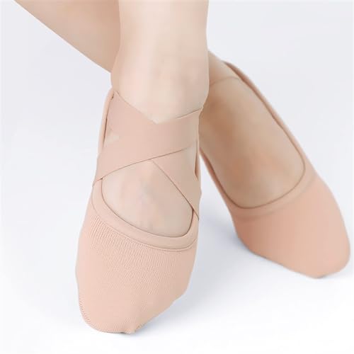 Ballet Slippers Girls Stretch Ballet Dance Shoes Split Soft Sole Kids Ballet Slippers Professional Elastic Ballet Shoes,Tan-38 EU3