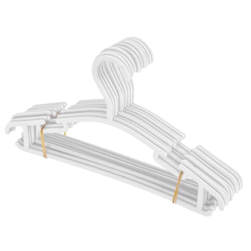 Xcbbncler 10 Pack White Plastic Nursery Hangers Nonslip Baby Coat Hangers Space Saving Tubular Hangers for Kids Children Clothes