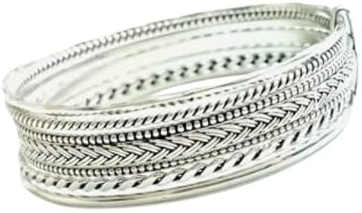 JSAJ 92.5 sterling silver 7 bangles 1 Bunch Plain Disign 15mm Width bangles for girls and women Size-2/2, 2/4, 2/6, 2/8, 2/10