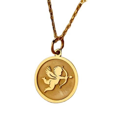 Collar de Plata Cupido Cadena 45mm Colgante ángel de la Guarda Joyería Fina Amor San Valentín