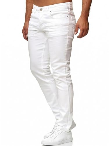 Tazzio 16533 Jean Coupe Slim pour Homme Style Stretch Denim - 16533 - Blanc - 32 W/30 L