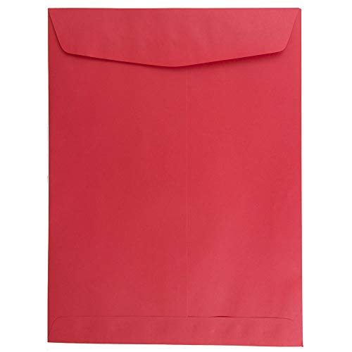 JAM PAPER 9 x 12 Open End Catalog Colored Recycled Envelopes – Red Recycled – 100/Pack