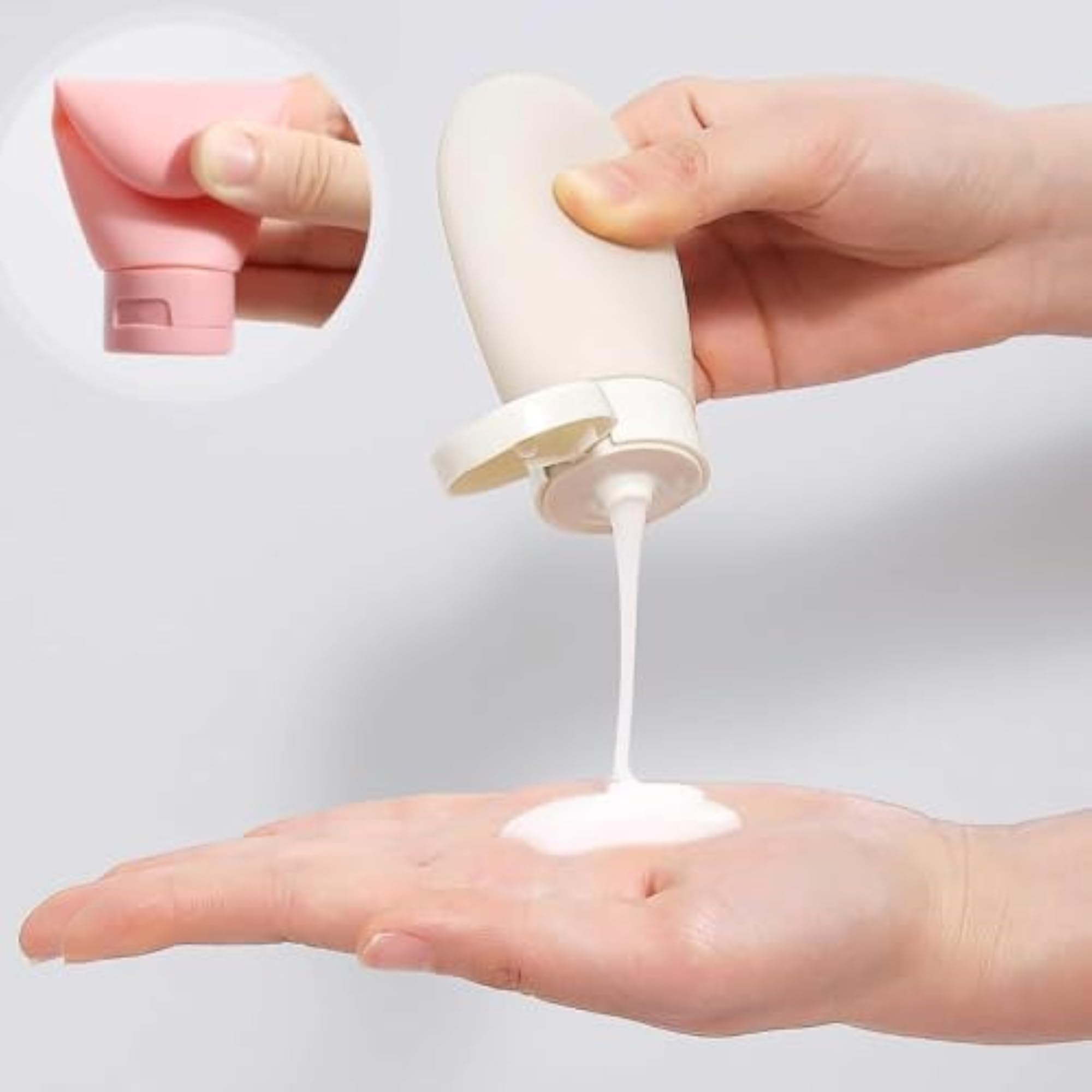 3 Pcs Travel Squeezer Bottles Set for Handwash & Lotion