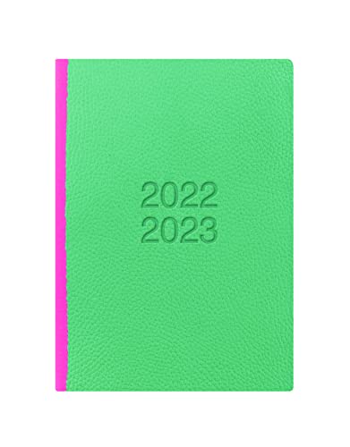 Letts Two Tone - Agenda académica (A5, 22,23 semanas), color verde y rosa Cover