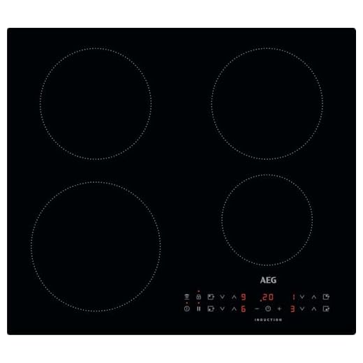 AEG 3000 Series Induction Hob, IKX64301CB, 4 Cooking Zones, 60cm, Hob2Hood Function, Built-In Hob, Felixible Bridge Zones, Key-lock, Booster, Automatic Heating-Up, LED Indicators, 44x560x490mm, Black