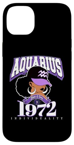 Regalos de cumpleaños de Afro Queen Zodiac de Aquarius 1972 para almas atrevidas Carcasa para iPhone 14 Plus
