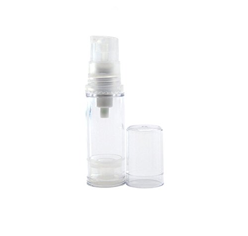 TOPWEL 5ml Empty Clear Refillable Airless Vacuum Pump Cream Lotion Bottle (3PCS)