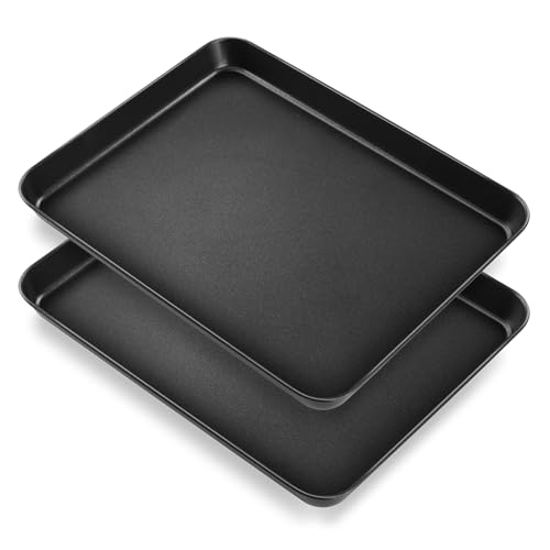 Onader Baking Tray Set of 2, Heavy Duty Carbon Steel Baking Sheet Pan for Oven, 31.5x24.6x2.5cm, Non-Stick Traybake Tin for Cookies, Focaccia, Roasting and Cooking, Healthy & Non-Toxic, Easy Clean Onader Baking Tray Set of 2, Heavy Duty Carbon Steel Baking Sheet Pan for Oven, 31.5x24.6x2.5cm, Non-Stick Traybake Tin for Cookies, Focaccia, Roasting and Cooking, Healthy & Non-Toxic, Easy Clean