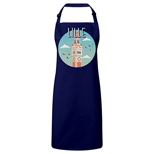 Tablier cuisine premium navy Lille monument France ville tourisme clocher