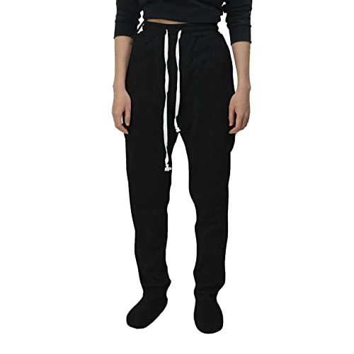 Adult Footed Sweatpants.Christmas Elastic Waisted Bottoms with Fleece Lined Extremely Plaid Footing Pajama Pants