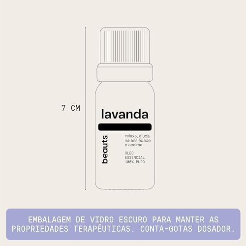 Óleo Essencial de Lavanda Francesa - Oleo Essencial para Ansiedade, Calmante e Relaxante - Para Difu