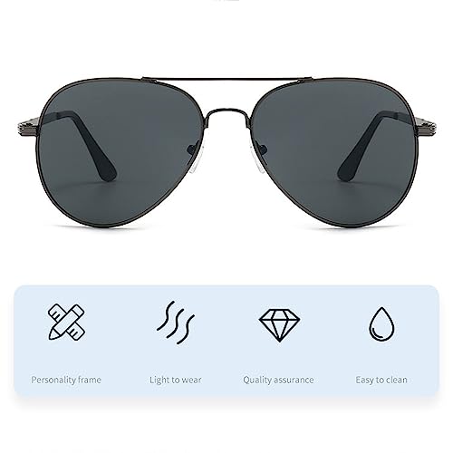Aviator Sunglasses for Men Women Polarized - Classic Shades Metal Mirror Lens UV400 Protection Beach Glasses3