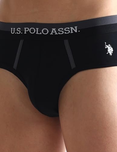 Image of U.S. Polo ASSN. Mens OET07 Dual Tone Cotton Stretch Underwear Briefs - Pack of 3