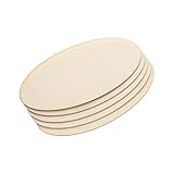 PATIKIL 5PCS Oval Wood Pieces 4.7 Inch Unfinished Oval Shape Wooden Blank Cutouts Bulk for 3D Cakes DIY Craft Painting Wedding Party Hanging Ornaments Gift