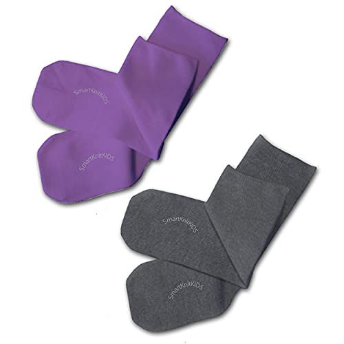 SmartKnitKIDS Seamless Sensitivity Socks - 2 Pack (Purple & Charcoal, Small) SmartKnitKIDS Seamless Sensitivity Socks - 2 Pack (Purple & Charcoal, Small)