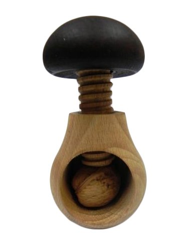 Foto von Wooden World - Nussknacker in Form eines Pilzes – sehr stabil – Dunkelbraun