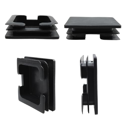 Image of 8PCS 3Inch /75mm Square Plastic Hole Plug, Black Furniture Finishing Sliders, Square Pipe Tubing End Cap