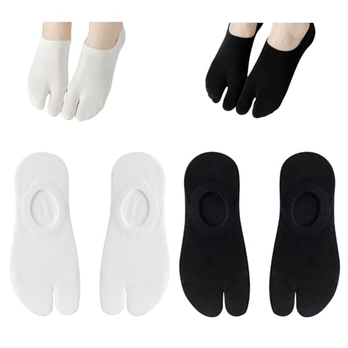Image of Flip Flop Tabi Socks Split 2 Toe No Show Low Cut Socks Cotton Big Toe Ankle Japanese Style Sock 2 Pairs