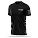 13FA Police Utility T Shirt for Men - USA Patriotic Lightweight Tee - Micro Polyester, Moisture-Wicking Quick-Dry Comfort (US, Alpha, Large, Regular, Regular, Black & Gray)