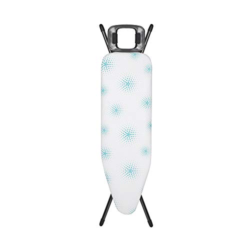 Minky Express Ironing Board, 122 x 38cm Ironing Surface, Folding Ironing Board, Adjustable Height, Large Heat Resistant Sure Grip Iron Rest, Home Essentials, Includes White and Blue Cover