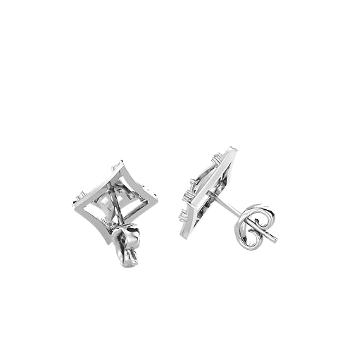 Certified 18K Gold Stud Earring In Round Natural Diamond (0.03 Ct) With White/Yellow/Rose Gold Engagement Earring For Women #TOP25