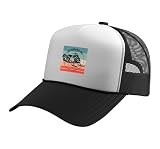 Snowmobiling Snowmobile Winter Sports Adventure Winter Fun Trucker Hat with Adjustable Mesh Back, Black/White