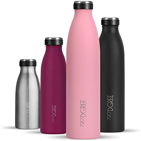 720°DGREE Vaccum izolowana butelka na wodę milkyBottle - 750 ml - szczelna, nie zawiera BPA - termos ze stali nierdzewnej do uprawiania sportu, na siłownię, jogę, dla dzieci, na zewnątrz, na napoje gorące, zimne i