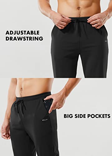 Willit Men's Fleece Lined Joggers Water Resistant Sweatpants With Pockets Warm Pants Thermal Winter Running Athletic Black M #TOP3