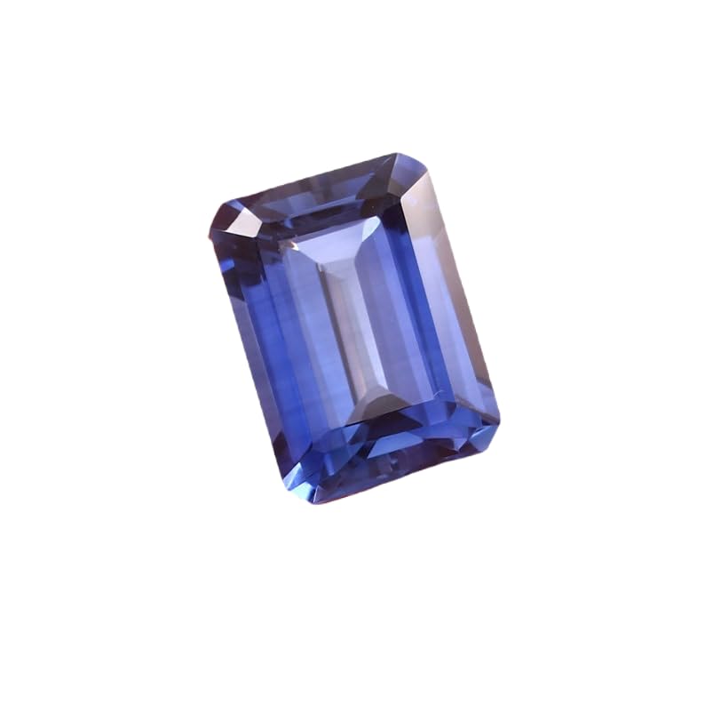 Saphir bleu bleuet 10x14mm taille émeraude pour la création de bijoux artisanaux