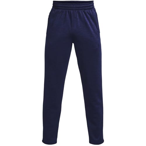 Under Armour Mens ArmourFleece Twist Tapered Leg Pant, (410) Midnight Navy / / Black, Large