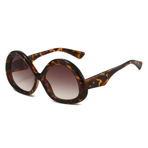 Lunettes de soleil ovales de luxe pour femme style vintage punk