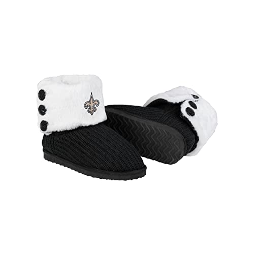 FOCO New Orleans Saints Knit High End Button Boot Slipper Large