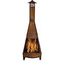 Sunnydaze 70-Inch Rustic Chiminea Outdoor Fireplace - Outdoor Wood-Burning Chiminea Fire Pit - Steel Chimenea for Backyard or Patio