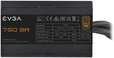 EVGA 750 BR Power Supply, 80+ BRONZE 750W, 3 Year Warranty