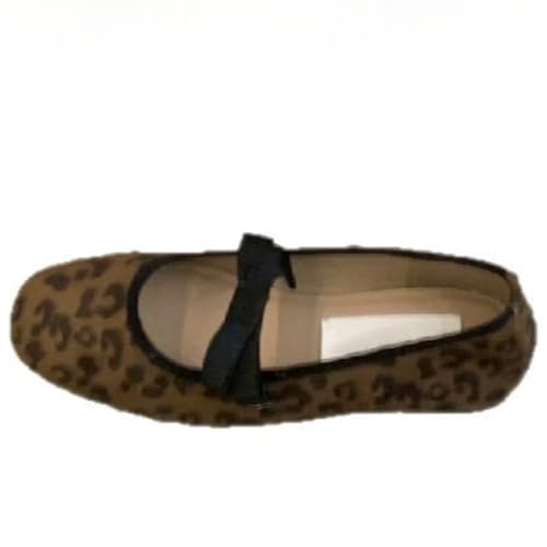 Women's Fashionable Leopard Print Mary Jane Ballet Flats, Casual Comfortable Breathable Square Toe Flat Shoes, Lightweight Comfortable Comfy Fashion Trendy Y2K Shoes for Daily Wear, Girl