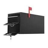 JAYEUW Paketfach Briefkasten zur Pfostenmontage Metallbriefkasten für das Haus im...