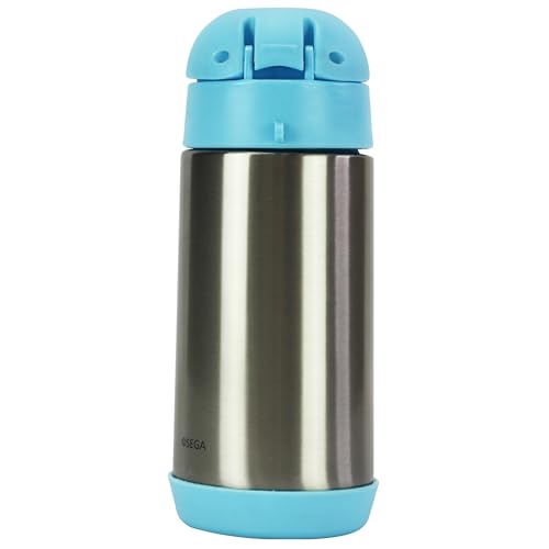 Garrafa Térmica Infantil do Sonic com Canudo Silicone trava de Segurança Azul 350ml