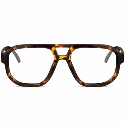 Image of livho Retro Aviator Blue Light Blocking Glasses for Women Men with Soft Case, Trendy Rectangle Computer Eyeglasses