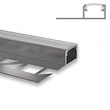 INNOVATE Perfil aluminio tira LED Azulejos [200mm x 17mm x 10mm] Difusor blanco translucido I Luces LED habitacion cocina pasillo I Perfil aluminio azulejos pladur yeso Canaleta iluminacion