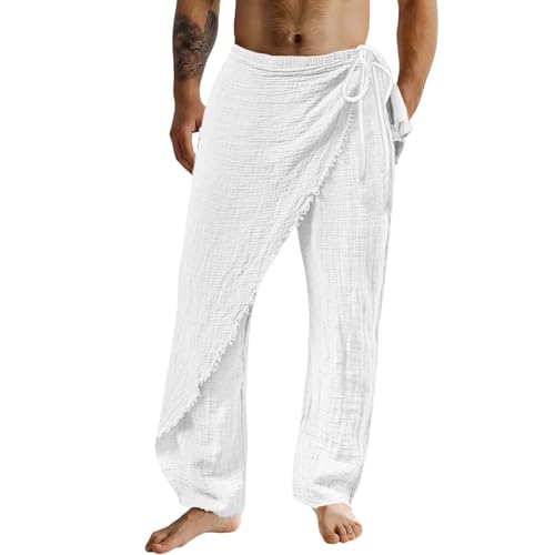 Pantalon d'été léger avec cordon de serrage et laçage latéral chic