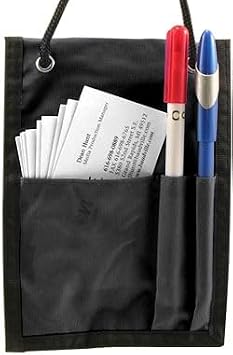 Event Badge Holder and Breakaway Lanyard Combo 25 Pack, Name Badge Holder with Pen Loops and Zipper Pocket, Name Tag Holder with Storage Pouches, Black