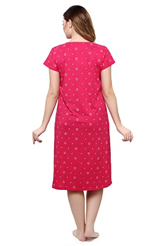 Image of TIGYWIGY Women's Cotton Printed Knee Length Maternity /Feeding /Nursing Nighty